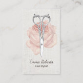 美容師ヴィンテージシザー&フラワー美しいサロン 名刺 (正面)