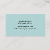 美容師ヴィンテージシザー&ヘアドライヤーティール（緑がかった色） 名刺 (裏面)