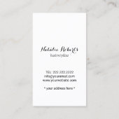 美容師ヴィンテージシザー&ホワイトバタフライ 名刺 (裏面)