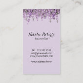 美容師ヴィンテージシザー&ラベンダーフラワー 名刺 (裏面)