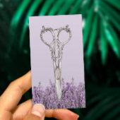 美容師ヴィンテージシザー&ラベンダーフラワー 名刺