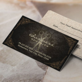 美容師ヴィンテージダマスクサロンアポイントメント 予約カード