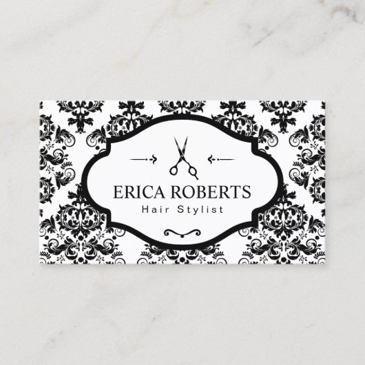 美容師ヴィンテージダマスシエレガントザー 名刺 (正面)