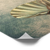 美容師ヴィンテージビーナス&金ゴールドシザーサロン ポスター (角)