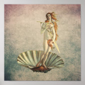 美容師ヴィンテージビーナス&金ゴールドシザーサロン ポスター (正面)