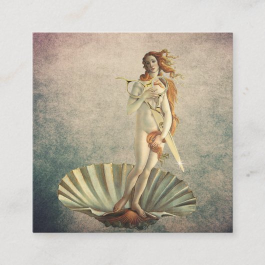 美容師ヴィンテージビーナス&金ゴールドシザーサロン 予約カード (正面)