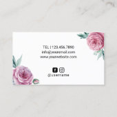 美容師ヴィンテージフラワーボビーピン美しいサロン 名刺 (裏面)