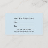 美容師ヴィンテージフローラアポイントメント 予約カード (裏面)