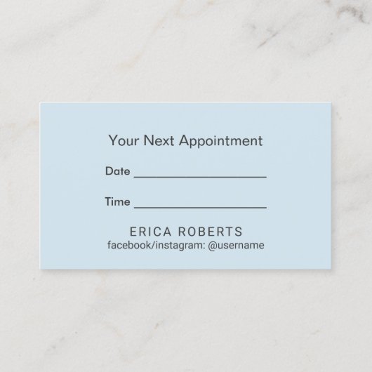 美容師ヴィンテージフローラアポイントメント 予約カード (裏面)