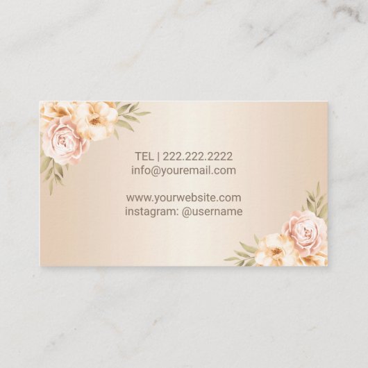 美容師ヴィンテージフローラエレガントパールサロン 名刺 (裏面)