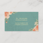 美容師ヴィンテージフローラエレガントリネン 名刺 (裏面)