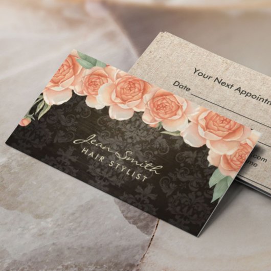 美容師ヴィンテージフローラダマスクアポイントメント 予約カード