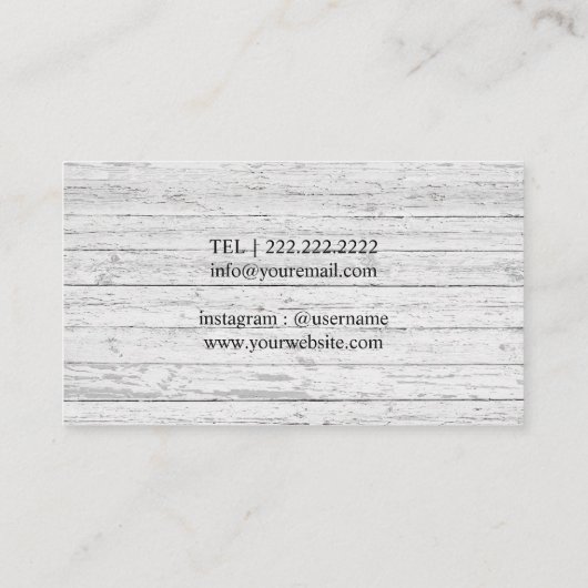 美容師ヴィンテージフローラ素朴ウッド 名刺 (裏面)