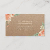 美容師ヴィンテージフローラ素朴クラフト 名刺 (裏面)