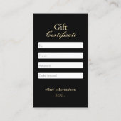 美容師ヴィンテージフローラ贈与証明書 割引カード (裏面)