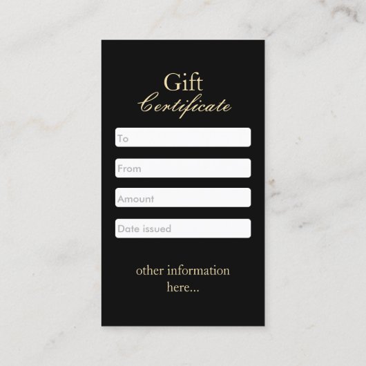 美容師ヴィンテージフローラ贈与証明書 割引カード (裏面)