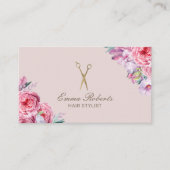 美容師ヴィンテージフローラ金ゴールドシザーサロン 名刺 (正面)