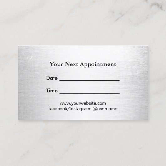 美容師ヴィンテージフローラ銀アポイントメント 予約カード (裏面)