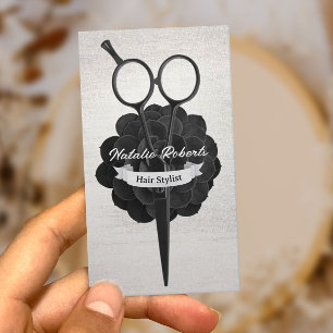 美容師ヴィンテージブラックシザーサロン 予約カード