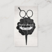 美容師ヴィンテージブラックシザーサロン 予約カード (正面)