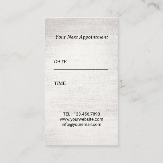 美容師ヴィンテージブラックフラワー&シザーサロン 予約カード (裏面)