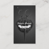 美容師ヴィンテージブラックフラワー&シザーサロン 予約カード (正面)