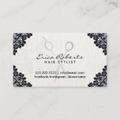 美容師ヴィンテージブラックレースサロンアポイントメント 予約カード (正面)