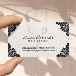 美容師ヴィンテージブラックレースサロンアポイントメント 予約カード