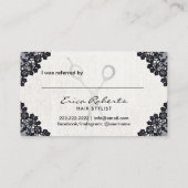 美容師ヴィンテージブラックレースサロン紹介 紹介カード (裏面)