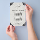 美容師ヴィンテージブラックレースヘアサロン チラシ (ハンドル)