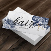 美容師ヴィンテージブルーフローラエレガントサロン 名刺