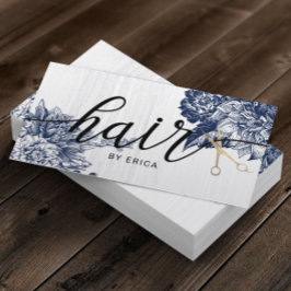 美容師ヴィンテージブルーフローラエレガントサロン 名刺