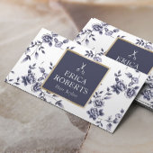 美容師ヴィンテージブルーフローラエレガントサロン 名刺