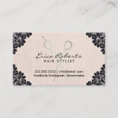 美容師ヴィンテージレース赤面ピンクアポイントメント 予約カード (正面)