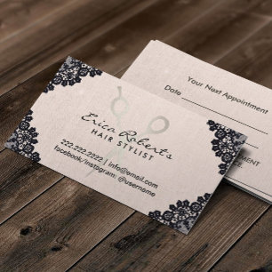 美容師ヴィンテージレース赤面ピンクアポイントメント 予約カード