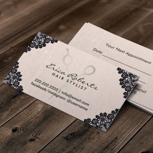 美容師ヴィンテージレース赤面ピンクアポイントメント 予約カード