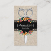 美容師ヴィンテージレース&バーラップアポイントメント 予約カード (正面)