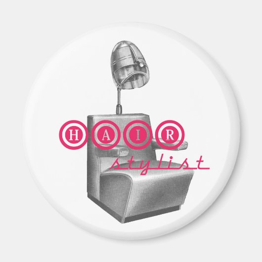 美容師ヴィンテージ乾燥機チェアマグネット マグネット (正面)