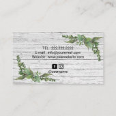 美容師ヴィンテージ植物性素朴美しいサロン 名刺 (裏面)