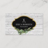 美容師ヴィンテージ植物性素朴美しいサロン 名刺 (正面)