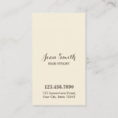 美容師ヴィンテージ燃焼紙シザークラス 名刺 (裏面)
