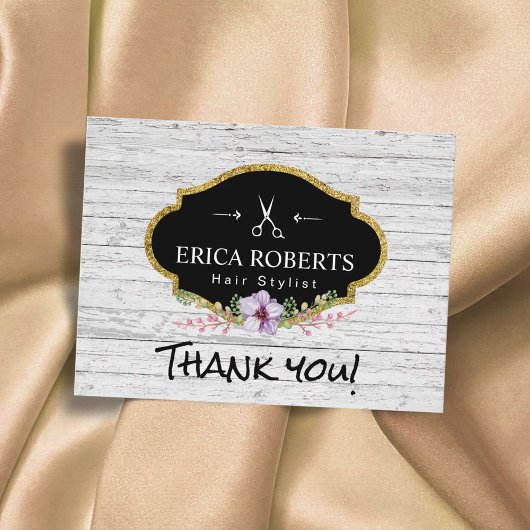 美容師ヴィンテージ素朴フローラウッドありがとう ポストカード