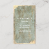 美容師ヴィンテージ金ゴールドグランジフレームサロン 名刺 (裏面)