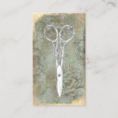 美容師ヴィンテージ金ゴールドグランジフレームサロン 名刺 (正面)