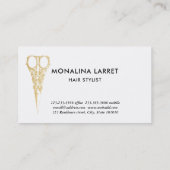 美容師ヴィンテージ金ゴールドシザーズChic Business  名刺 (裏面)