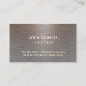 美容師ヴィンテージ金ゴールドシザータイポグラフィ金属 名刺 (裏面)