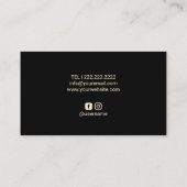 美容師ヴィンテージ金ゴールドダマスク美しいサロン 名刺 (裏面)