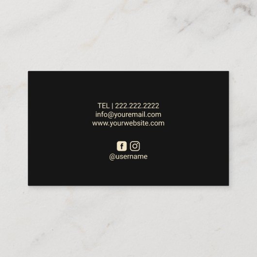 美容師ヴィンテージ金ゴールドダマスク美しいサロン 名刺 (裏面)