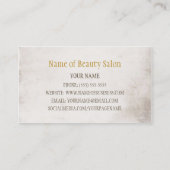 美容師ヴィンテージ金ゴールドファッション 名刺 (裏面)