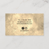 美容師ヴィンテージ金ゴールド大理石美しいサロン 名刺 (裏面)